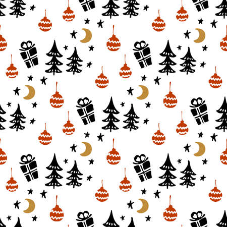 Seamless Christmas patterns. Vector design for the winter holidaysのイラスト素材
