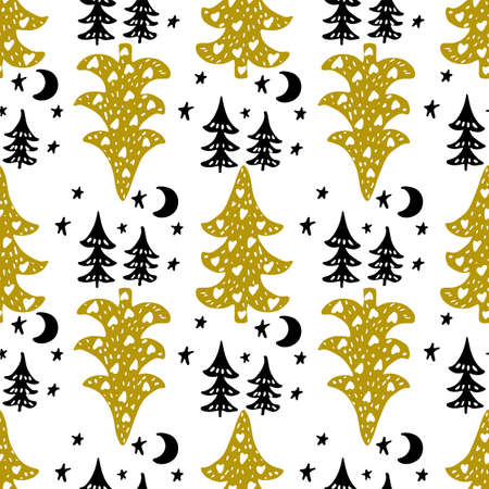 Seamless Christmas patterns. Vector design for the winter holidays.のイラスト素材