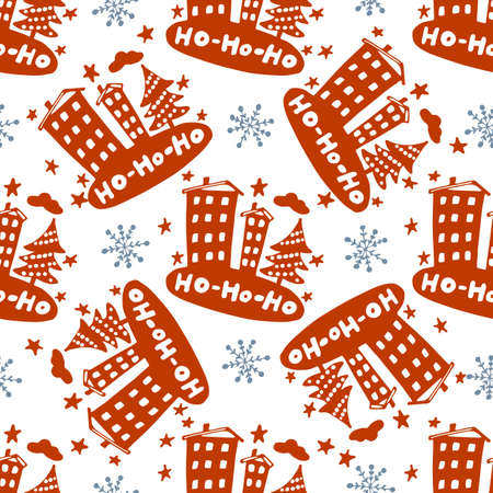 Seamless Christmas patterns. Vector design for the winter holidays.のイラスト素材