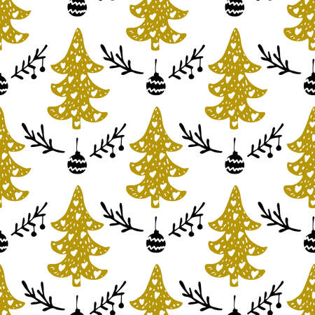 Seamless Christmas patterns. Vector design for the winter holidays.のイラスト素材