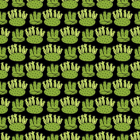seamless vector pattern with cacti and succulents.のイラスト素材