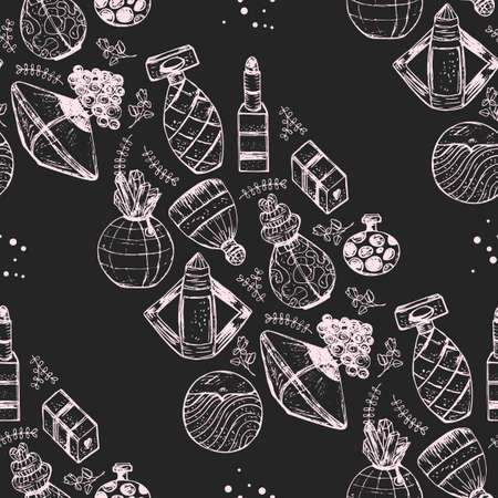 perfume pattern. Elegant and feminine patternのイラスト素材