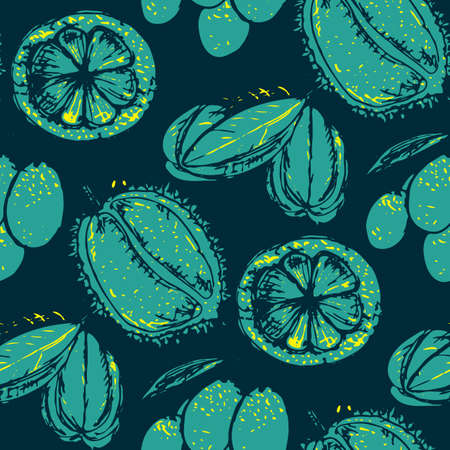 Fresh fruit tropical pattern illustrationのイラスト素材