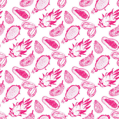 Fresh frouit tropical vector seamless pattern illustration.