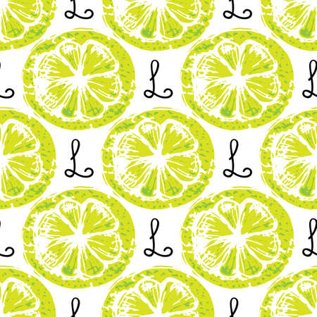 Fresh fruit tropical seamless pattern illustrationのイラスト素材