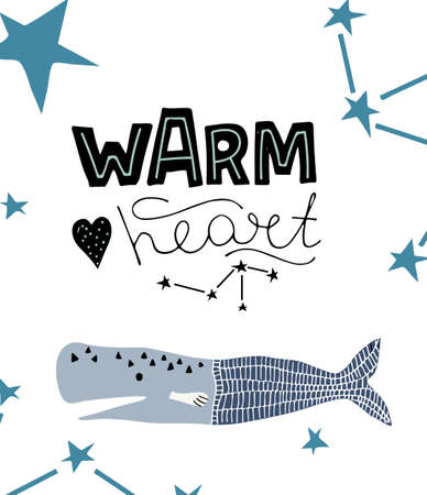 Bright children print in marine style.のイラスト素材