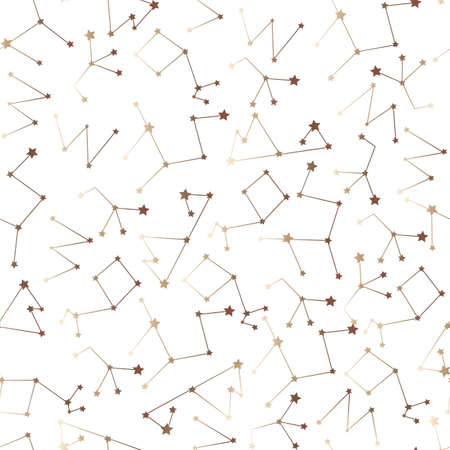 Seamless pattern with constellations. Space background with stars