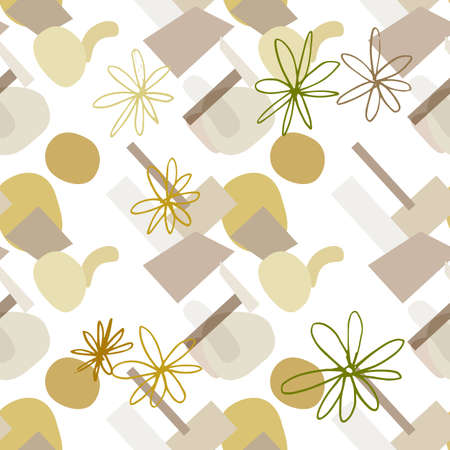 Seamless pattern with geometric romantic elements. Vector abstract illustrator