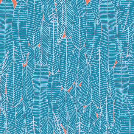 Vector seamless pattern with feathers. Illustration in the style of boho. Print design for fabric and paperのイラスト素材