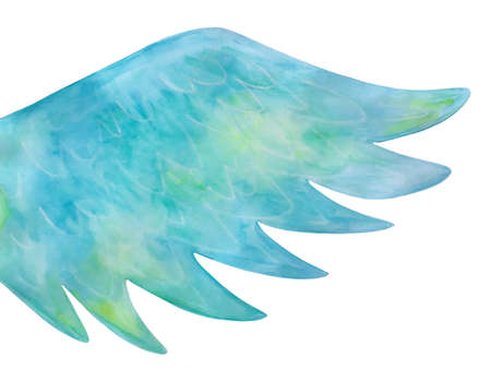 Watercolor background with angel wings. Design for printing on t-shirt, canvas.の写真素材