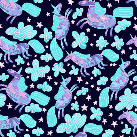Cute seamless pattern with unicorn. Children's background for girls ..の写真素材