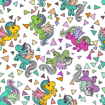 Cute seamless pattern with unicorn. Children's background for girls ..の写真素材