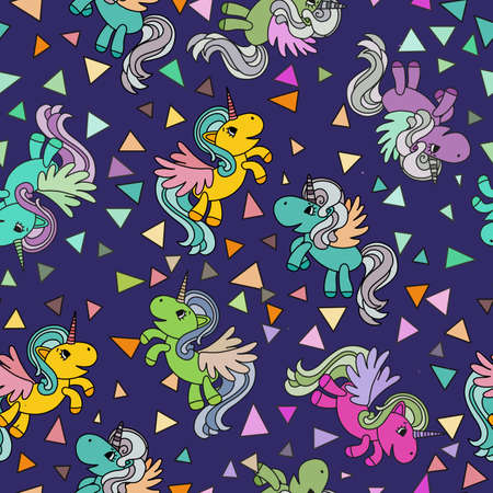 Cute seamless pattern with unicorn. Children's background for girls ..の写真素材