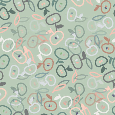 Seamless geometric pattern with abstract brushstrokes, spots, dashesのイラスト素材