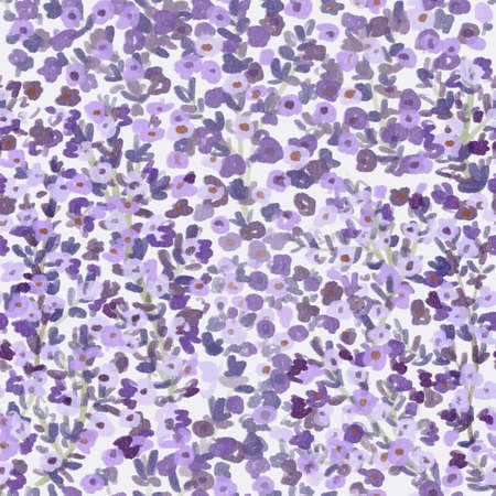 Purple flowers seamless pattern. Possible design for summer dress, weave, wallpaper, paperの写真素材