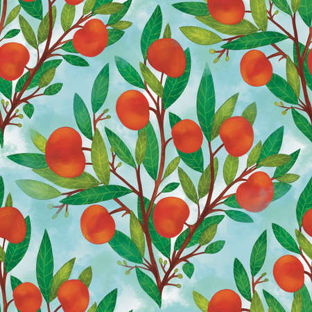 Seamless pattern of juicy red applesの写真素材