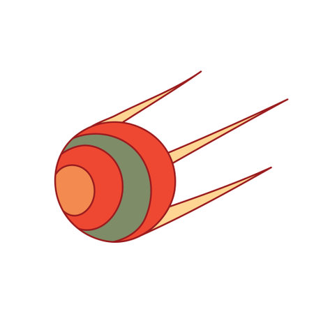 first satellite is isolated on a white background. The world of stars and space. Vector illustrationのイラスト素材