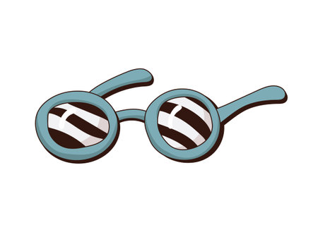 Glasses icon Doodle Clip Art Concept Vector Design Outline Style On White Background. Vector of spectacles in black frameのイラスト素材