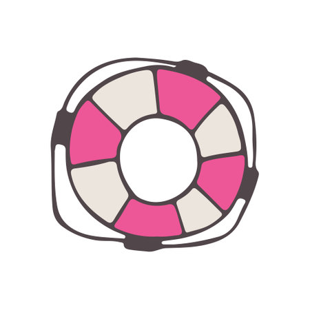 Lifebuoy isolated on white background. Buoy with rope. water safety. vectorのイラスト素材