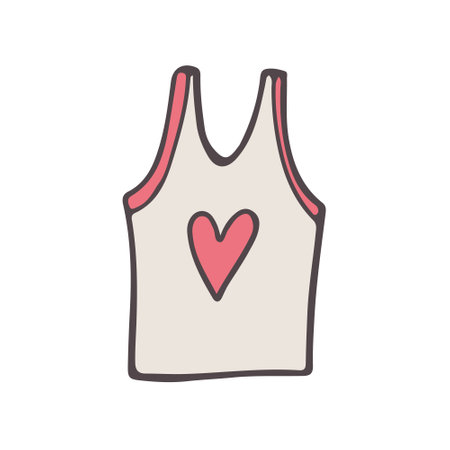 hand drawn shirt print with heart. vectorのイラスト素材