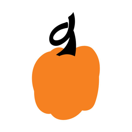 Pumpkin Orange. Autumn halloween pumpkin, vegetable graphic icon or print. isolated on a white background. flat design style. clipart. vectorのイラスト素材