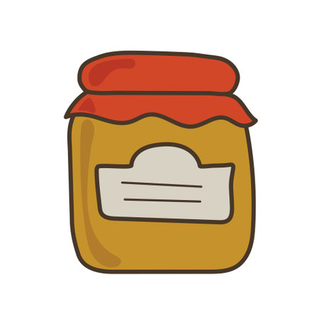 Clear glass jar with lid. storage container isolated on white background. doodle. clipart. vectorのイラスト素材