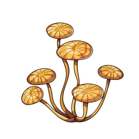 colored mushrooms and twigs white background. Pattern for fabric, wrapping paper, wallpaper. Vector.のイラスト素材