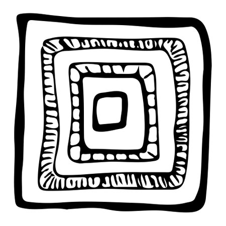 square abstract ornament frame. . Infographic element isolated white background. retro style. Clipart. Vector.のイラスト素材