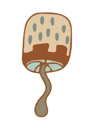 magic mushrooms. Psychedelic hallucinations. doodle illustration isolated on white. 60s trippy hippie art.d. vector.のイラスト素材