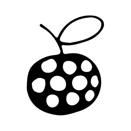 Apple. Doodle apple fruit isolated on white background. Abstract image of a fruit. vectorのイラスト素材