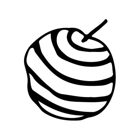 Apple. Doodle apple fruit isolated on white background. Abstract image of a fruit. vectorのイラスト素材