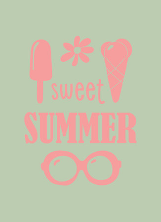 colorful beautiful summer stickers. Summer nautical hand drawn lettering vector set. Bright decorative set of design elements. All objects are separated. Drawn by hand. Vector illustration.のイラスト素材