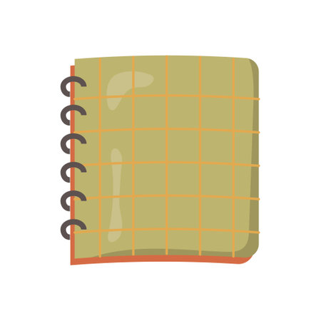 notebook for notes on a spring. Diary, notepad, paper, memo, spring note. School. Vector illustrationのイラスト素材