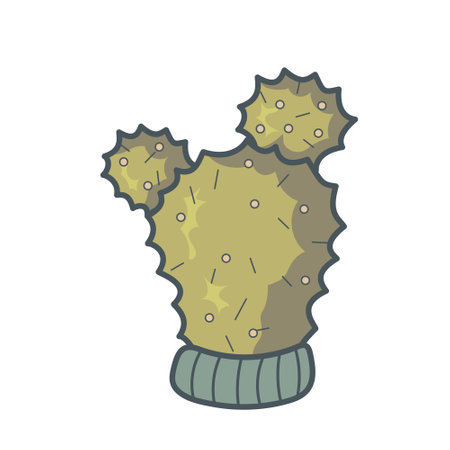 Cute bright cactus on a white background. beautiful design. For flower and plant shop, garden, seeds, children's illustration. cute cactus. Vector.のイラスト素材