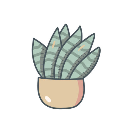 Cute bright succulent on a white background. beautiful design. For flower and plant shop, garden, seeds, children's illustration. cute cactus. Vector.のイラスト素材