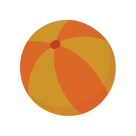 Striped beach ball isolated on white background. Childrens toy. Game for everyone. Vector illustrationのイラスト素材