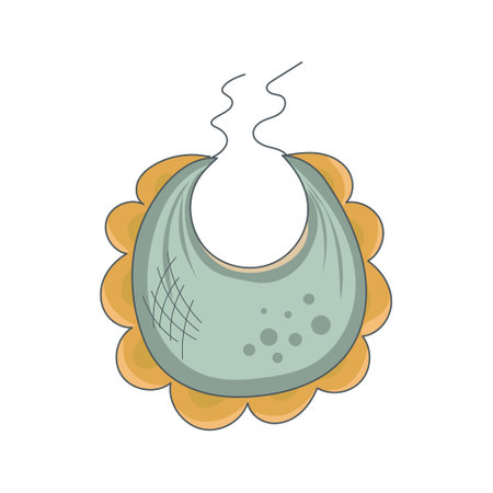 bib for babies on a white background. traditional item for children. Vector. hand drawnのイラスト素材