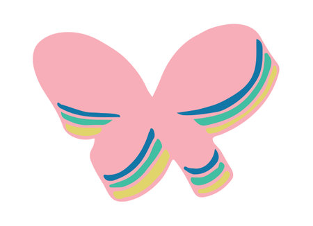Butterfly doodle vector. Bright insect. Butterfly silhouette in trendy style. Sticker, tattoo, postcard Vectorのイラスト素材