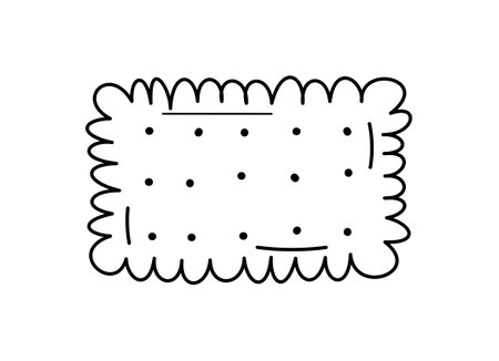 cookie cracker isolated on white background. bitten cookie. food at home, food in a cafe. vectorのイラスト素材