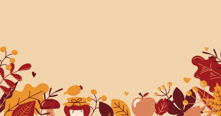 Thanksgiving Day poster for the holiday. Background for postcard, autumn icon. Autumn. Place for text. Vectorのイラスト素材