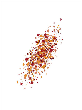 Round frame Background material designed with autumn leaves, branches, berries, fruits, mushroom. Vectorのイラスト素材