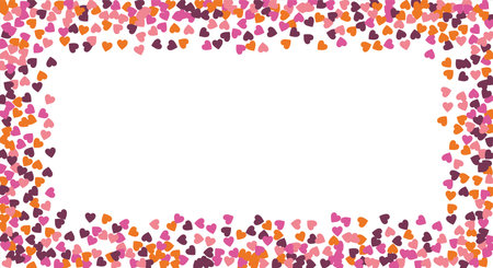 Vector edging, ribbon, border from hearts. Hand-drawn romantic pattern. Valentine's Day. Banner template. Vector.のイラスト素材
