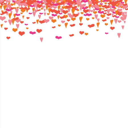 Vector edging, ribbon, border from hearts. Hand-drawn romantic pattern. Valentine's Day. Banner template. Vector.のイラスト素材