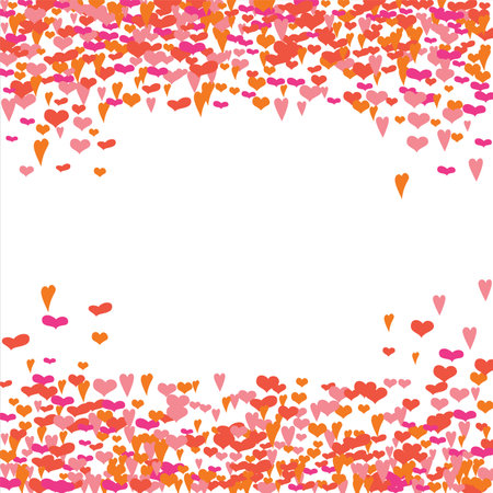 Vector edging, ribbon, border from hearts. Hand-drawn romantic pattern. Valentine's Day. Banner template. Vector.のイラスト素材
