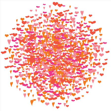 Vector edging, ribbon, border from hearts. Hand-drawn romantic pattern. Valentine's Day. Banner template. Vector.のイラスト素材