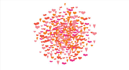 Vector edging, ribbon, border from hearts. Hand-drawn romantic pattern. Valentine's Day. Banner template. Vector.のイラスト素材