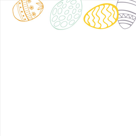 Frame made of elements for Easter. Traditional Easter elements. Vector illustration. Traditional easter ornament. Happy easter. Hand-drawn. Vector.のイラスト素材