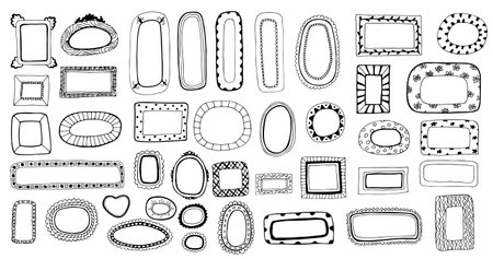 frames set of cartoon picture isolated on white background. Vector illustrationのイラスト素材