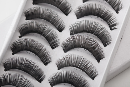 Set of false eyelashes in boxの写真素材