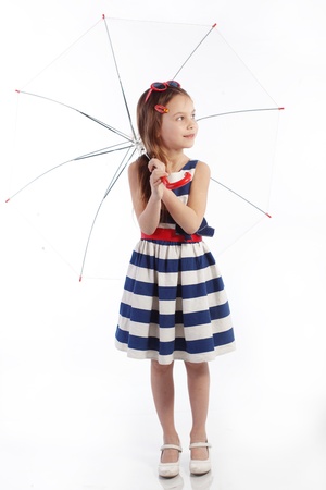 Portrait of little pin-up fashion girl sea themeの写真素材